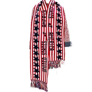 Knitmakers USA Scarf Adult's United States Of America Red/White/Blue Stars Retro